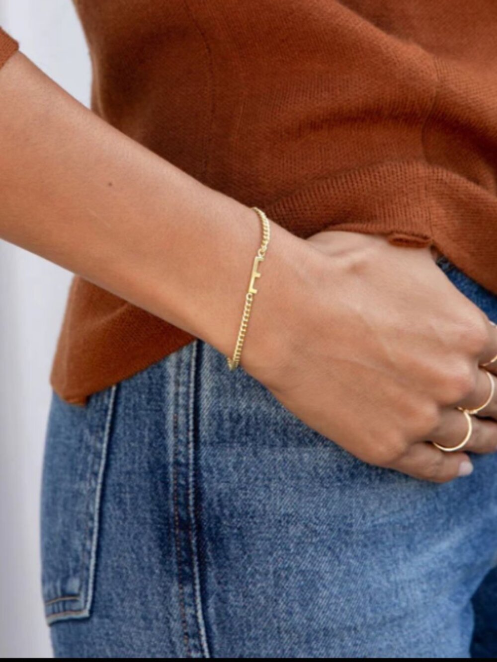 Gorjana 18K Gold Wilder Alphabet Initial Bracelet E
